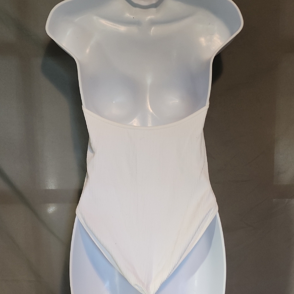 White Ribbed Bodysuit - Picture 3 of 6